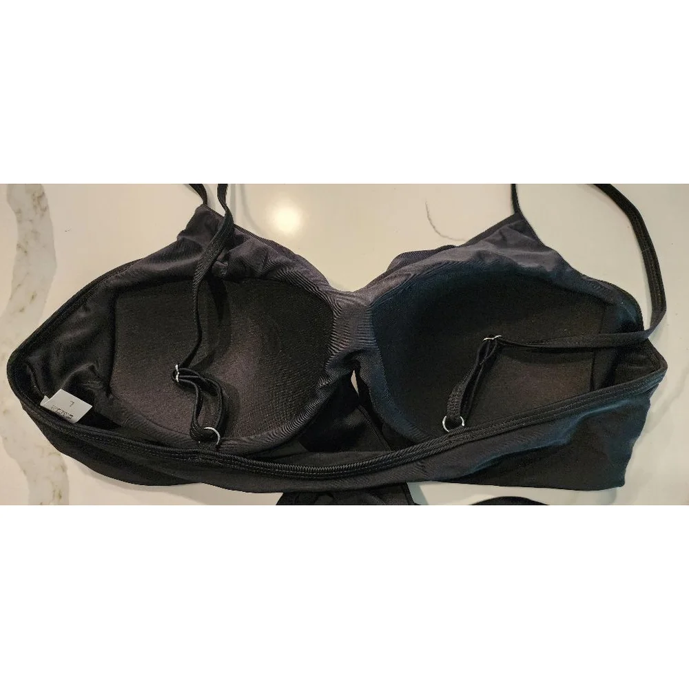 Sexy Black Wrap Around Tie Bikini Top Women's L